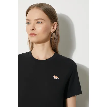 Zdjęcie Maison Kitsuné t-shirt bawełniany Baby Fox Patch Regular Tee Shirt damski kolor czarny MW00110KJ0008
