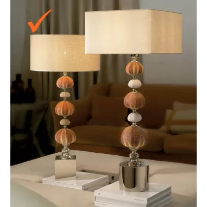 Picture Original table lamp made of nickel-plated brass - sea urchins