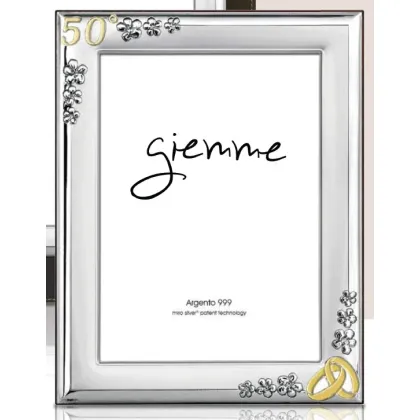 Picture Stylish silver photo frame 13x18 cm with the symbolism of the 50th wedding anniversary