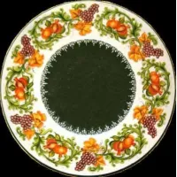 Picture A garden countertop made of lava decorated with a fruit motif - Ceramiche Valchida
