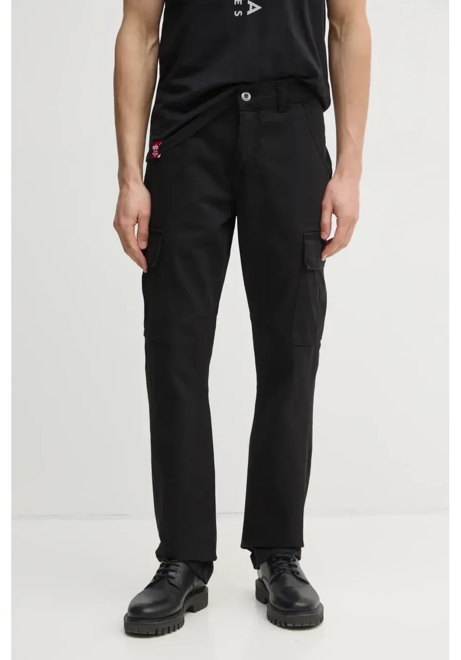 obrazek 1 Alpha Industries spodnie bawełniane Agent Pant kolor czarny w fasonie cargo 158205.03