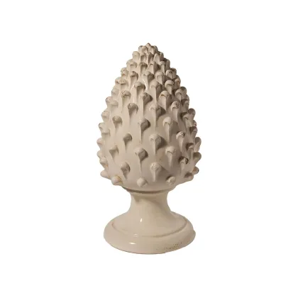 Zdjęcie Duża ceramiczna beżowa szyszka sosnowa 39 cm - Virginia Casa