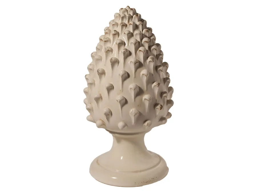 obrazek 1 Duża ceramiczna beżowa szyszka sosnowa 39 cm - Virginia Casa
