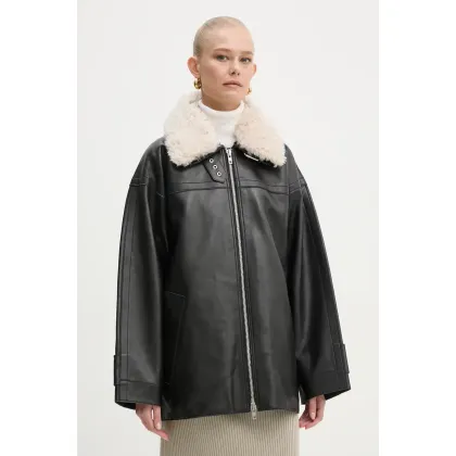 Zdjęcie Stand Studio kurtka skórzana Emelia Jacket damska kolor czarny przejściowa oversize 62271-7540