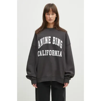 Zdjęcie Anine Bing bluza bawełniana Miles Sweatshirt Anine Bing damska kolor szary z aplikacją A.08.10025
