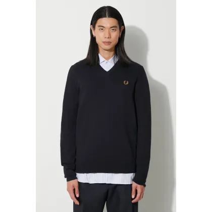 Zdjęcie Fred Perry sweter wełniany męski kolor granatowy lekki K9600.795