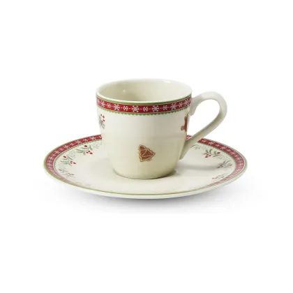 Zdjęcie Wyjątkowa filiżanka do espresso ze spodkiem z porcelany z kolekcji Christmas gingerbread – Leander