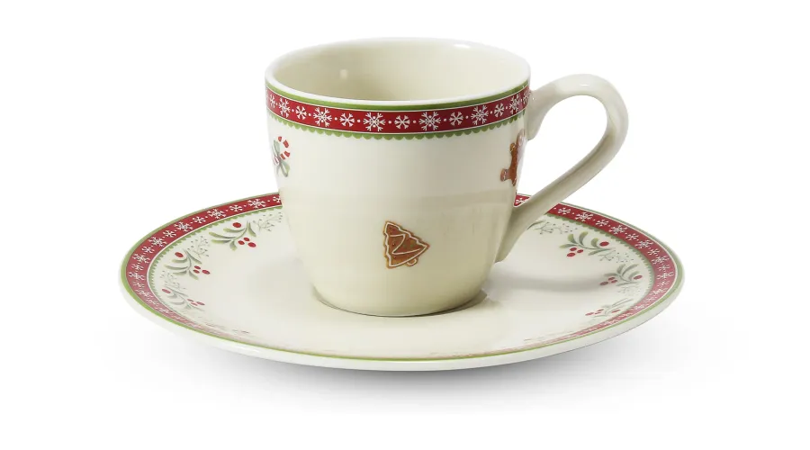 obrazek 1 Wyjątkowa filiżanka do espresso ze spodkiem z porcelany z kolekcji Christmas gingerbread – Leander