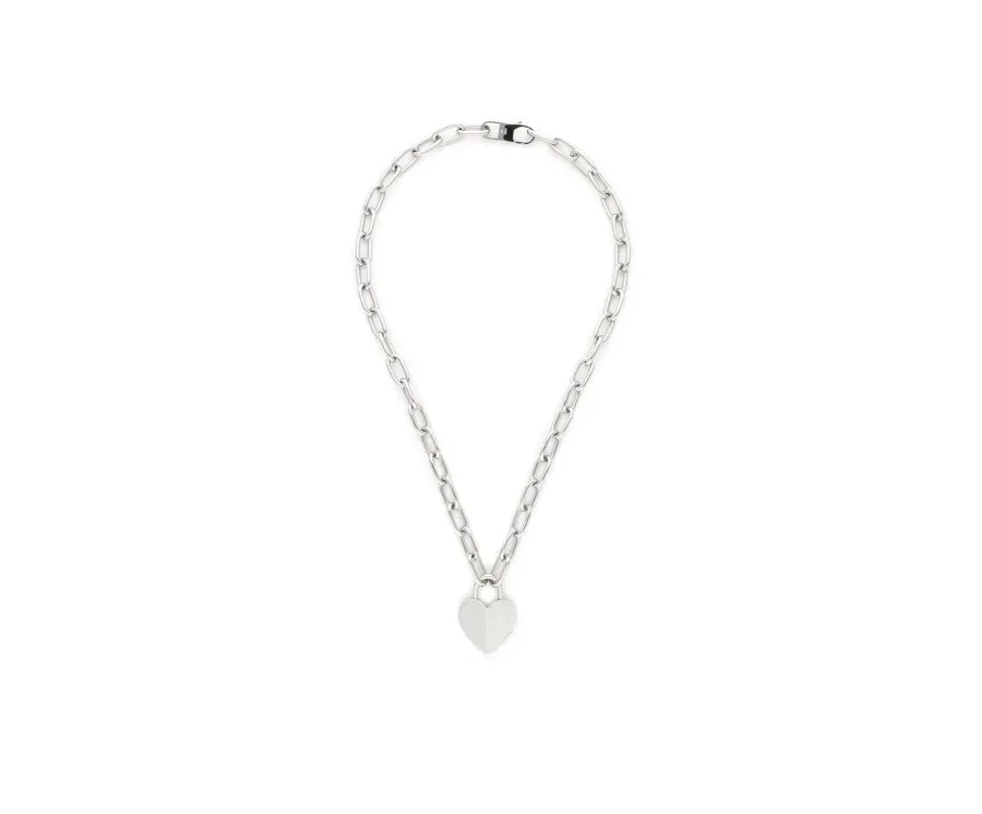 obrazek 1 Fossil Naszyjnik Harlow Linear Texture Heart JF04657040 Srebrny