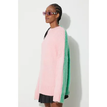 Zdjęcie JW Anderson sweter z domieszką wełny damski kolor różowy ciepły KW1018.YN0272