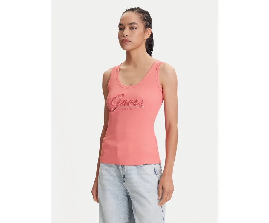 obrazek 1 Guess Top W5YP00 KCXJ2 Różowy Regular Fit