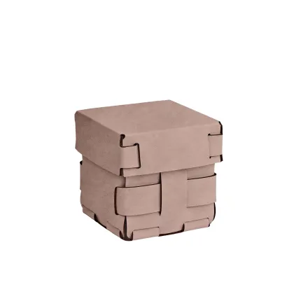 Zdjęcie Koszyk Bottega 12x12xH13 cm w oryginalnym kolorze pudrowego różu