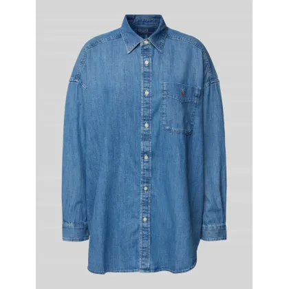 Zdjęcie Koszula jeansowa o kroju regular fit z wyhaftowanym logo model ‘BUTTO’