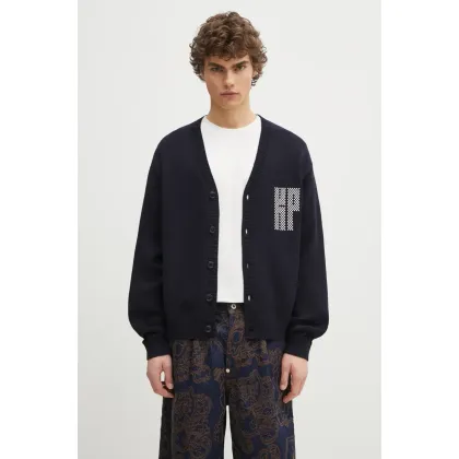 Zdjęcie Kenzo kardigan wełniany Kamon męski kolor granatowy FF55CA7283BA.79