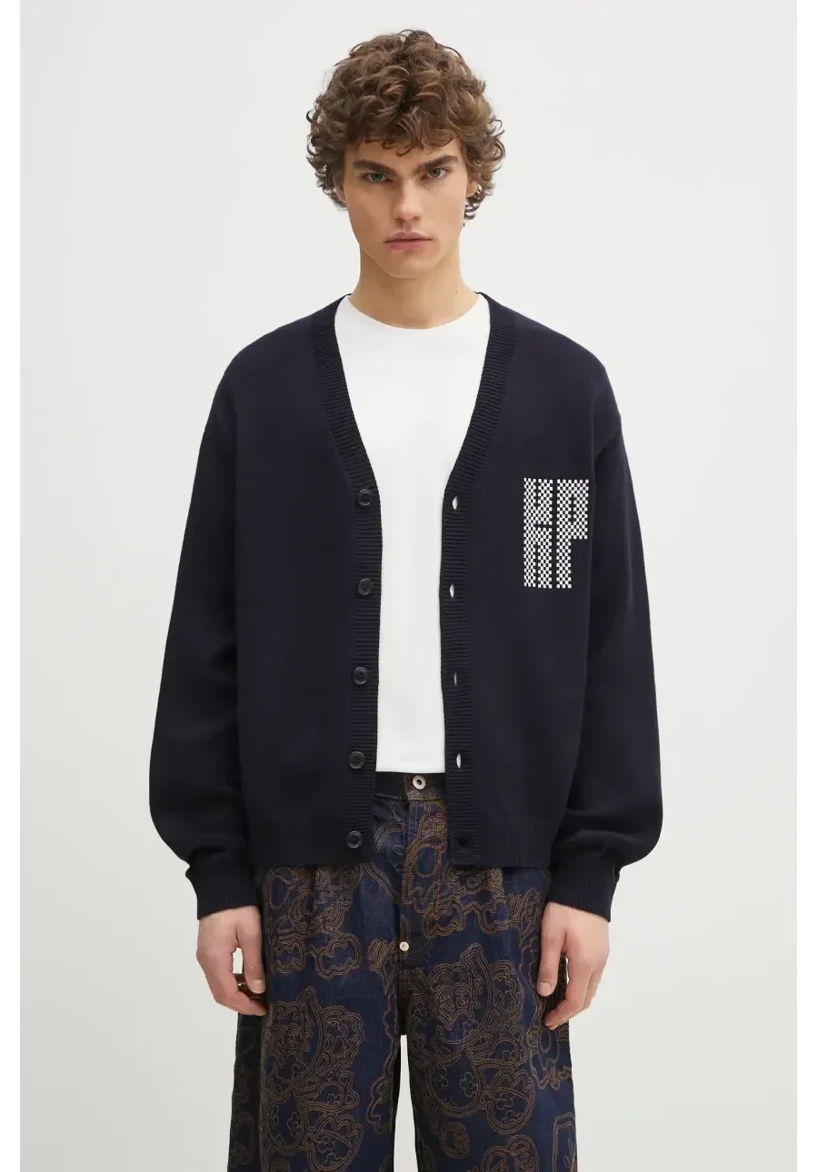 obrazek 1 Kenzo kardigan wełniany Kamon męski kolor granatowy FF55CA7283BA.79