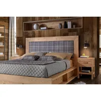 Picture Headboard for a double bed with a wooden panel - Zanini