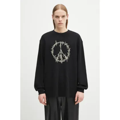 Zdjęcie Aries bluza bawełniana Peace Press Gothic Waffle LS Tee kolor czarny z nadrukiem AR6003903