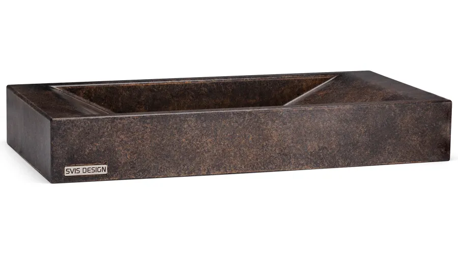 obrazek 2 Prestiżowa  umywalka 60 cm SIRIUS BASIC – DARK STONE, niebieski, ochra i czarny, lakier matowy