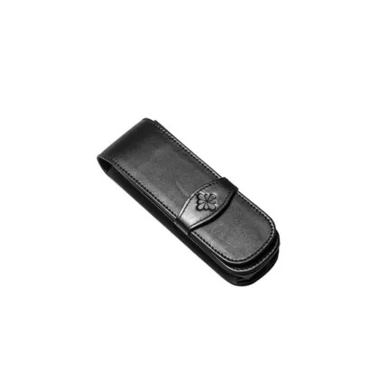 Picture Black leather DIPLOMAT case for two pens