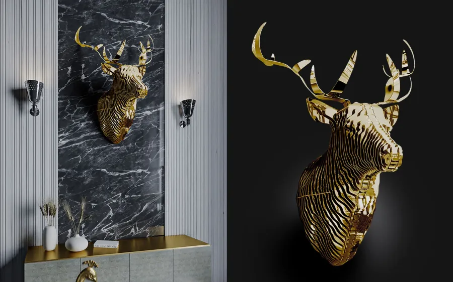 obrazek 2 Ekskluzywna rzeźba Jelenia na ścianę