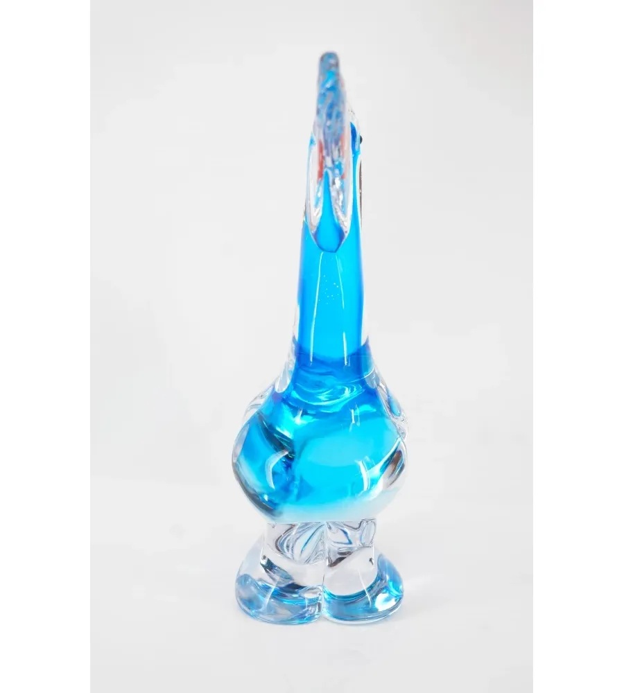 obrazek 5 Ozdobna figurka pelikana z rybą w solidnym szkle Murano