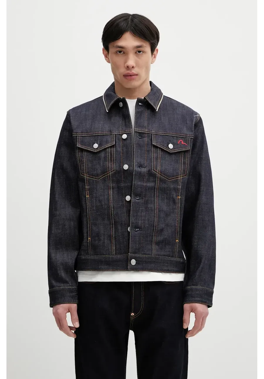 obrazek 1 Evisu kurtka jeansowa Classic Raw Denim kolor granatowy przejściowa 2ESHTM5DJ1042