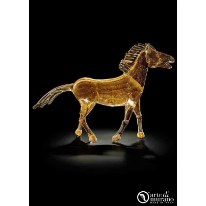 Zdjęcie Urokliwa rzeźba konia wyścigowego ze szkła Murano rozmiar L