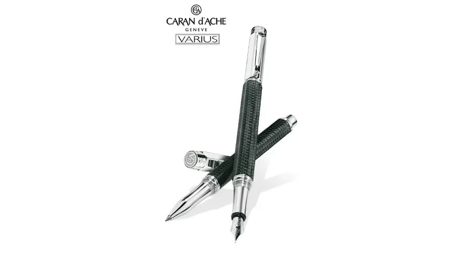 picture 2 Varius Rollerball Pen Carbon 3000 silver-plated/rhodium-coated