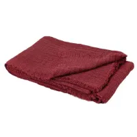 Zdjęcie Ładny pled, narzuta Jade Bourgogne 100% lnu