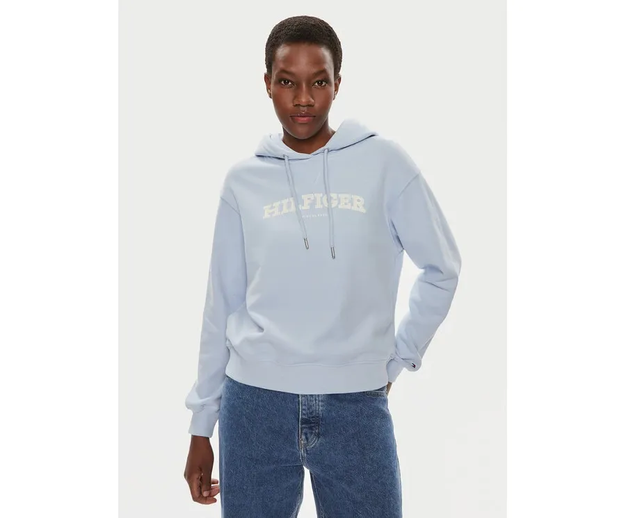 obrazek 1 Tommy Hilfiger Bluza Monotype Flock WW0WW41236 Błękitny Relaxed Fit