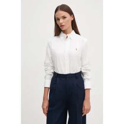 Zdjęcie Polo Ralph Lauren koszula damska kolor biały regular z kołnierzykiem klasycznym 211941520