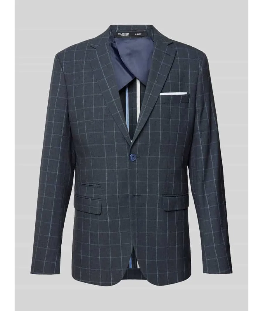 obrazek 1 Marynarka o kroju slim fit ze wzorem w kratę model ‘OASIS’