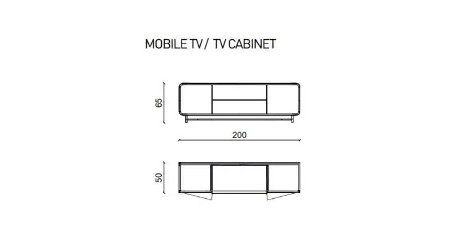 obrazek 2 Designerski kredens/szafka RTV 200x65cm - Ulivi Salotti