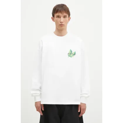 Zdjęcie MKI MIYUKI ZOKU longsleeve bawełniany Leaf Long Sleeve Tee kolor biały z nadrukiem LEAF.LONG.SLEEVE.TEE