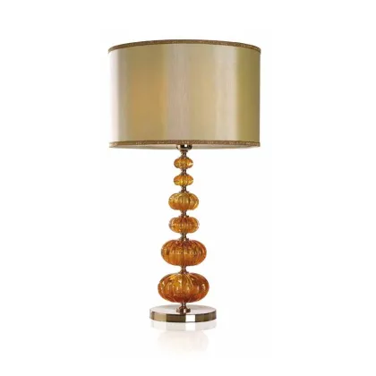 Zdjęcie Wyśmienita lampa stołowa z kryształu w kolorze bursztynu
