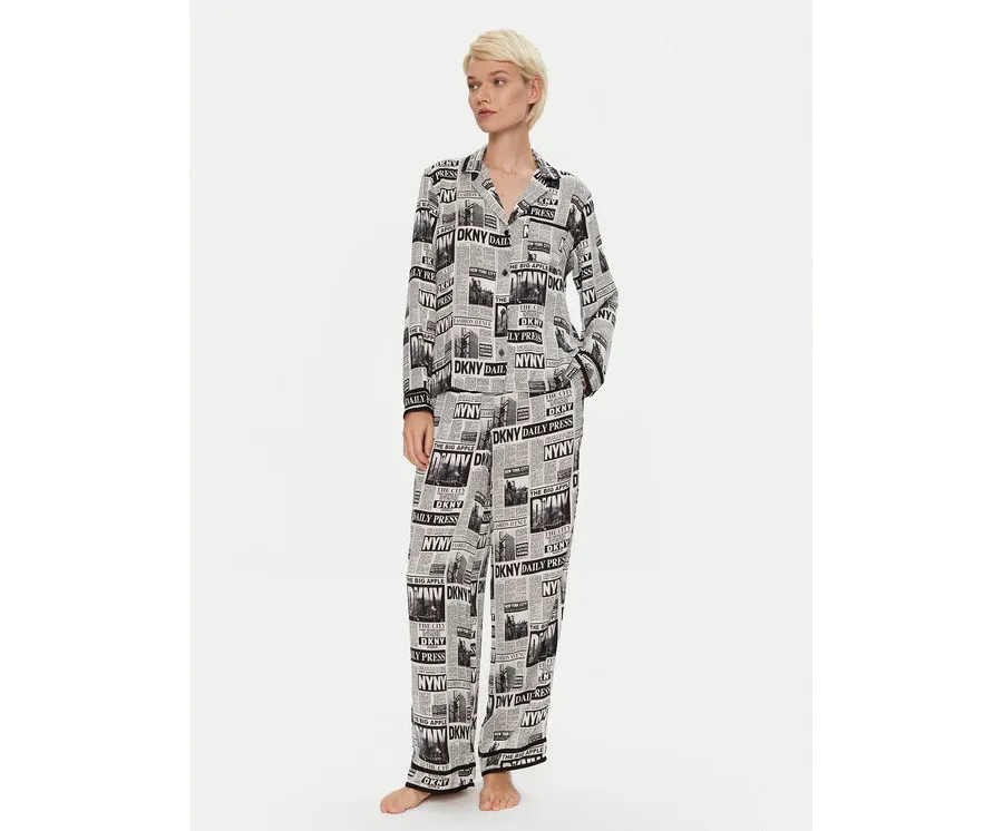 obrazek 1 DKNY Piżama YI90033 Czarny Relaxed Fit