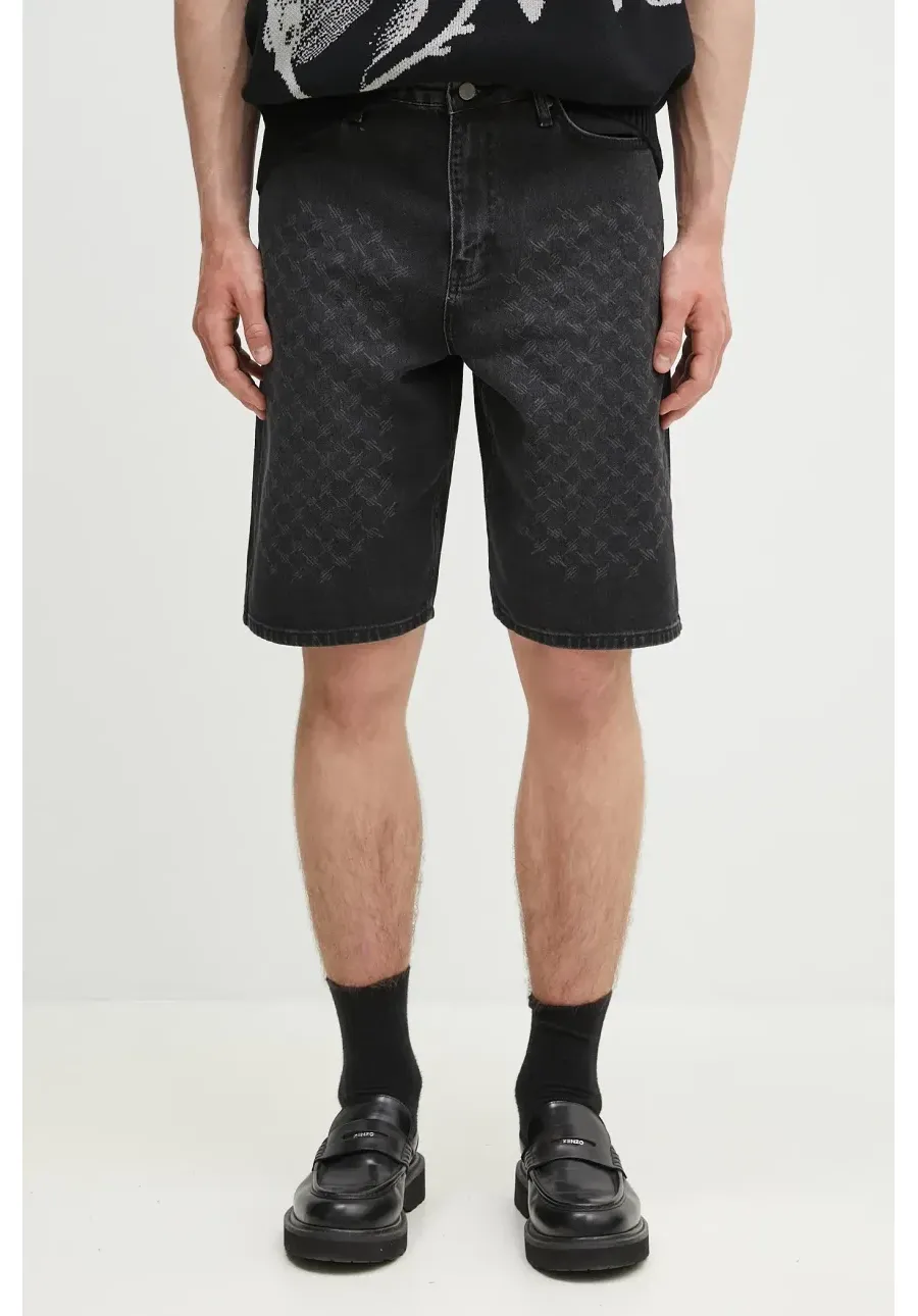 obrazek 1 Daily Paper szorty jeansowe Laser Monogram Denim Shorts męskie kolor czarny 2511132