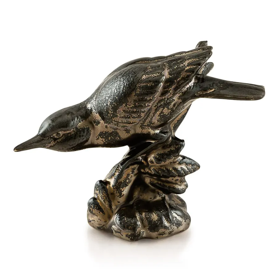 obrazek 1 Ceramiczna figurka ptaka w wykończeniu z oksydowanego brązu – Ahura