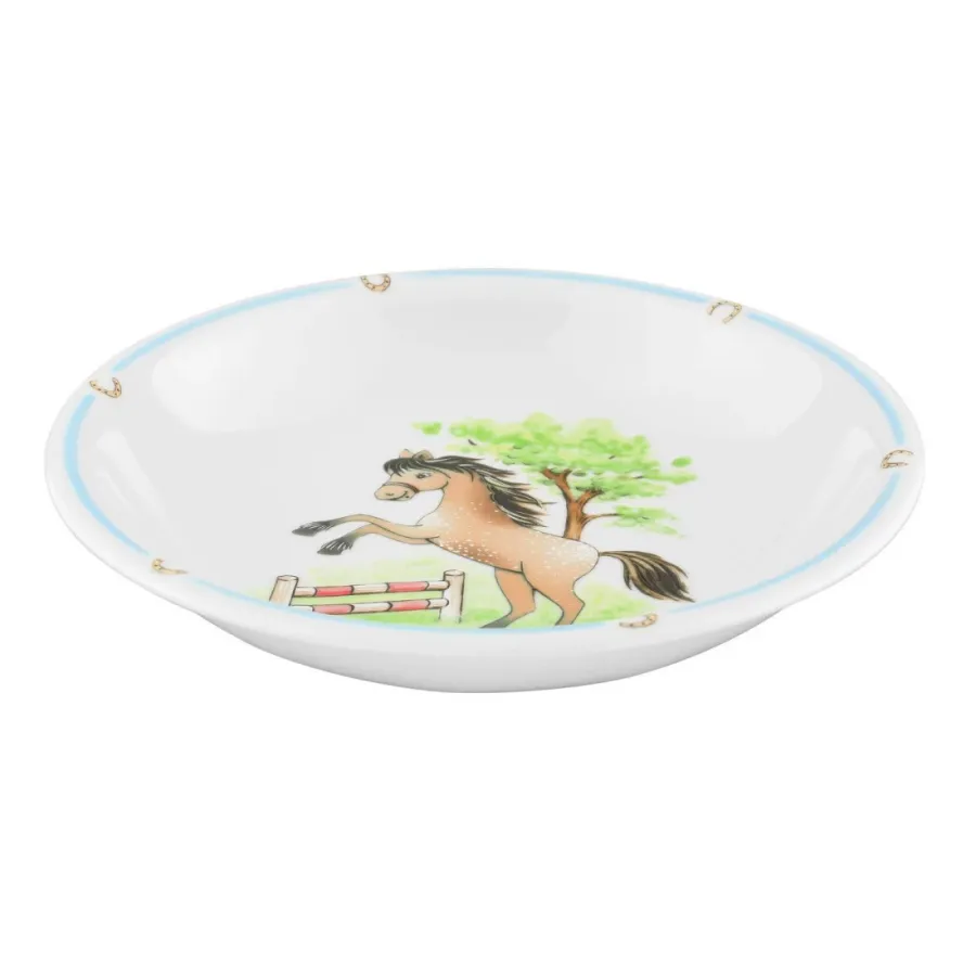 obrazek 1 Okrągły porcelanowy głęboki talerz do zupy 20 cm z motywem kucyka - Seltmann Weiden