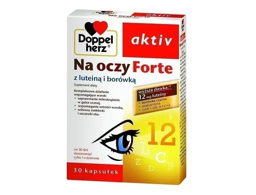 obrazek 1 Doppelherz Aktiv Na Oczy Forte, Suplement diety wspomagający wzrok, Kapsułki DOPPELHERZ