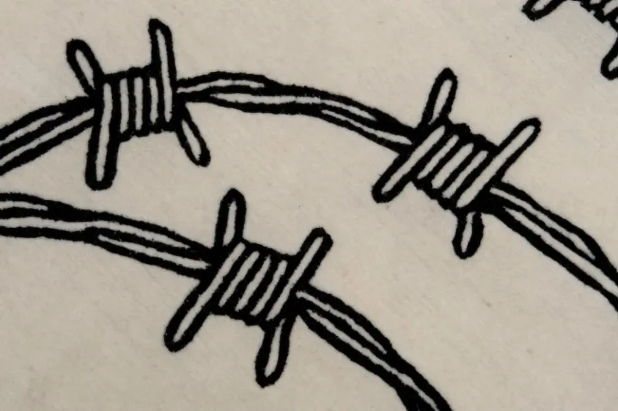 obrazek 5 Okrągły dywan z mieszanki wełny i jedwabiu - BARBED WIRE