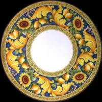 Zdjęcie Blat do ogrodu wykonany z lawy zdobiony motywem słoneczników - Ceramiche Valchida