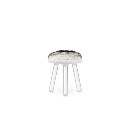 Picture An unusual children's stool with artificial fur
