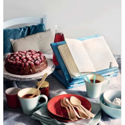 Zdjęcie Drewniany stojak, uchwyt na książki lub i-pada 27x33x21 cm