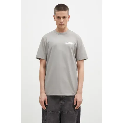 Zdjęcie Carhartt WIP t-shirt bawełniany S/S University Script męski kolor szary z nadrukiem I034852.2DFXX