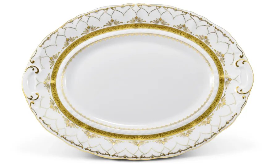 obrazek 4 Piękna stylowa 25-częściowa zastawa obiadowa z porcelany z kolekcji Wedding sonata – Leander