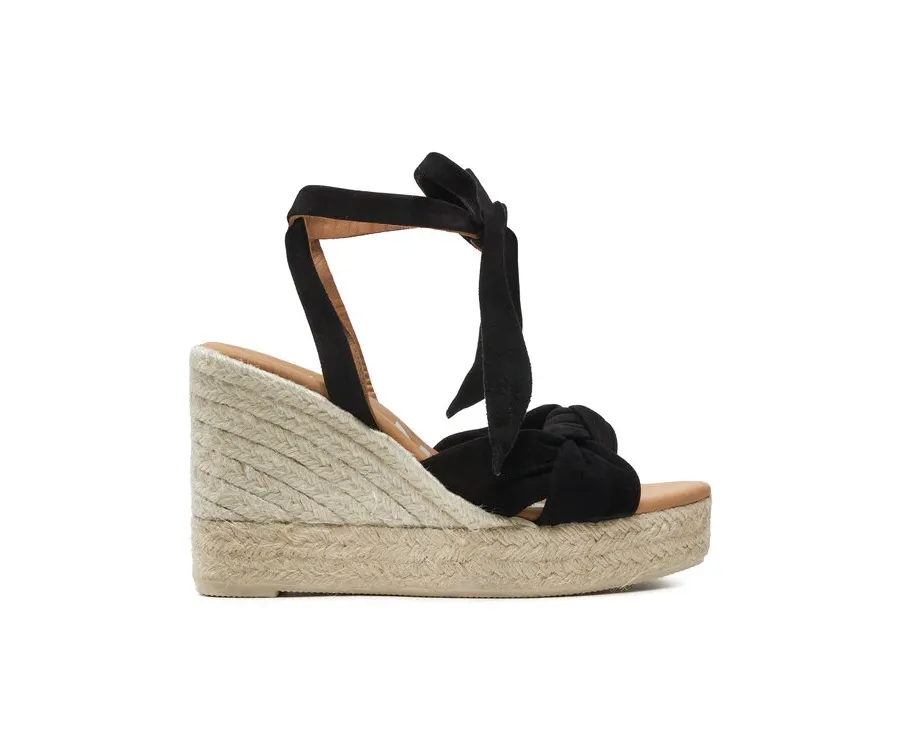obrazek 1 Manebi Espadryle Hamptons Wedge Espadrilles With Knot K 1.0 WS Czarny