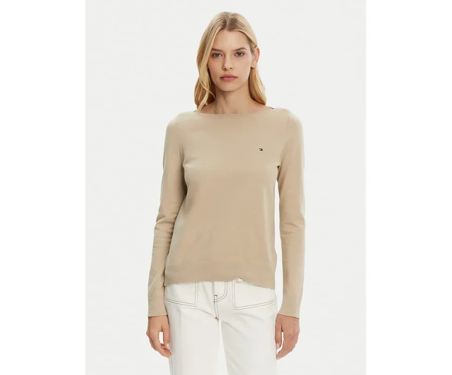 obrazek 1 Tommy Hilfiger Sweter WW0WW40099 Beżowy Regular Fit