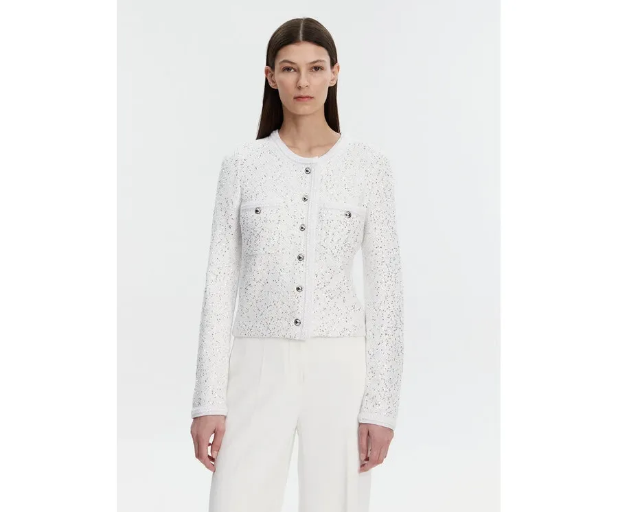 obrazek 1 MICHAEL Michael Kors Kardigan MF460Z6F5L Biały Regular Fit