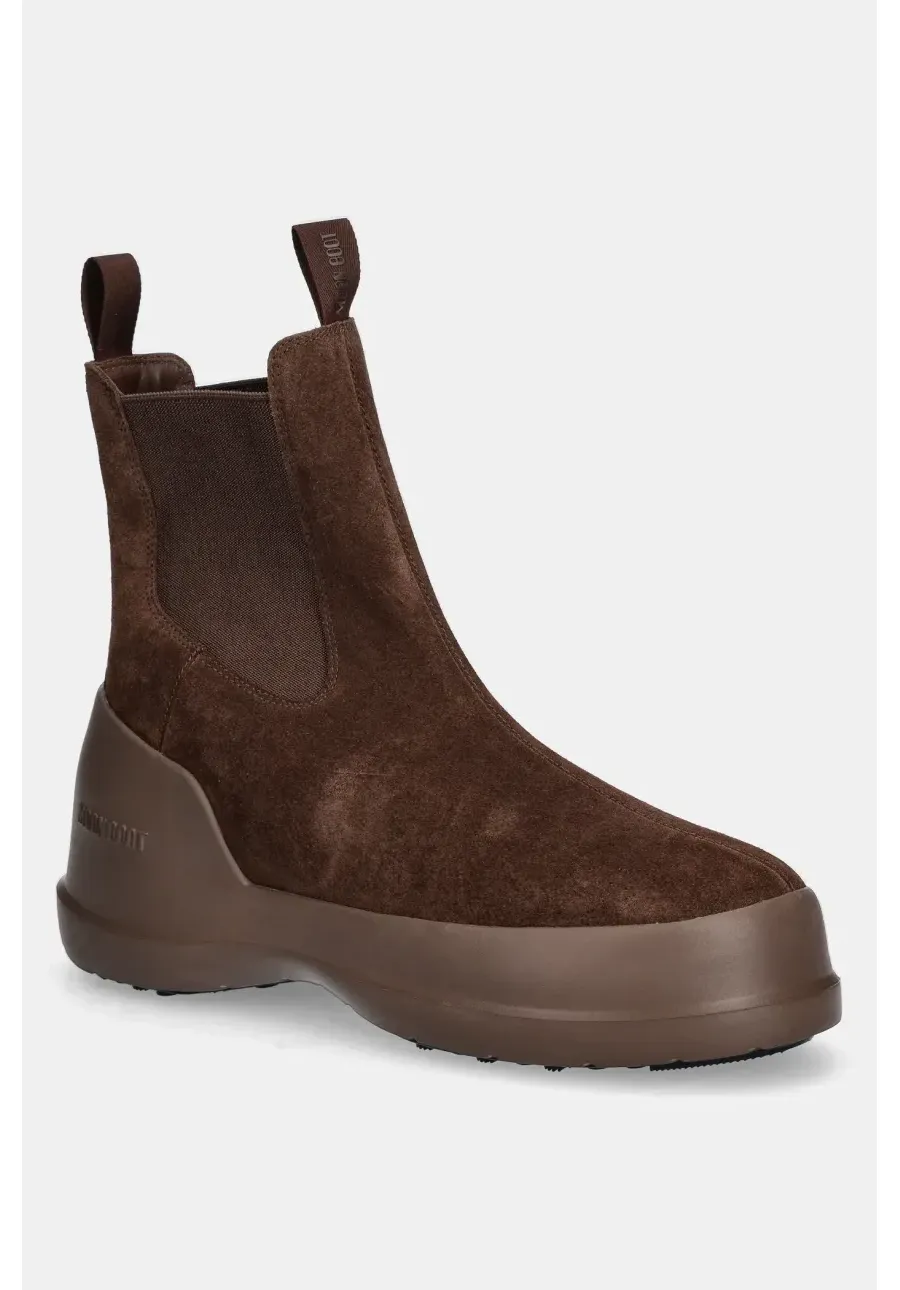 obrazek 1 Moon Boot śniegowce zamszowe MB LUNA CHELSEA SUEDE kolor brązowy 80D2480050 M004